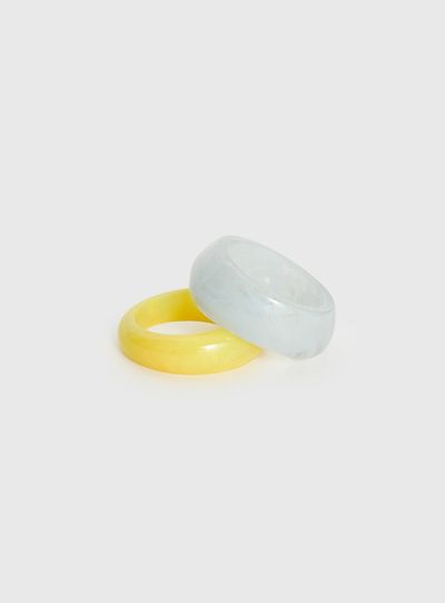 Princess Polly Lower Impact Dance All Night Resin Cuff Pack Yellow / Blue
