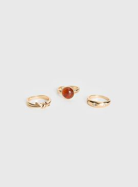 Princess Polly Lower Impact Dear London Ring Pack Gold