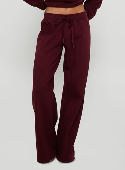 Princess Polly Lower Impact Dodie Wide Leg Pants Washed Currant