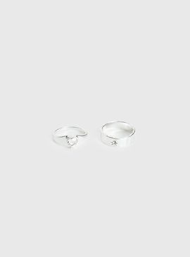 Princess Polly Lower Impact Emberglow Ring Pack Silver