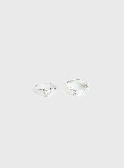 Princess Polly Lower Impact Emberglow Ring Pack Silver