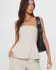 Princess Polly Lower Impact Esidora Strapless Flare Top Natural - 1