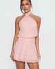Princess Polly Lower Impact Eurythmic Scarf Halter Mini Dress Pink Jacquard - 1