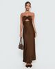 Princess Polly Lower Impact Faviola Strapless Maxi Dress Chocolate - 1