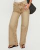 Princess Polly Lower Impact Fawcett High Rise Straight Leg Jeans Tan - 1