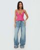 Princess Polly Lower Impact Feel The Vibrations Sequin Top Hot Pink - 1