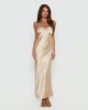 Princess Polly Lower Impact Fireproof Halter Maxi Dress Champagne - 1