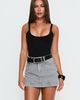 Princess Polly Lower Impact Gazelle Denim Skort Grey - 1