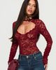 Princess Polly Lower Impact Giallo Long Sleeve Bodysuit Burgundy - 2
