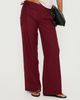 Princess Polly Lower Impact Good Riddance Pleat Tie Slouch Pants Burgundy - 2