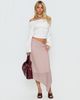 Princess Polly Lower Impact Gwenora Asymmetrical Midi Skirt Pink Stripe - 1