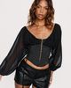 Princess Polly Lower Impact Gypsie Blouson Long Sleeve Corset Top Black - 2