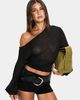 Princess Polly Lower Impact Idalina Slouchy Chiffon Top Black - 2