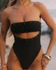 Princess Polly Lower Impact Imika Keyhole Stud One Piece Bikini Black - 2