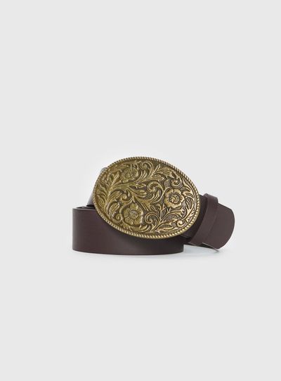 Princess Polly Lower Impact Independence Western Belt Brown / Gold