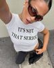 Princess Polly Lower Impact It's Not That Serious Graphic Baby Tee White / Black - 2