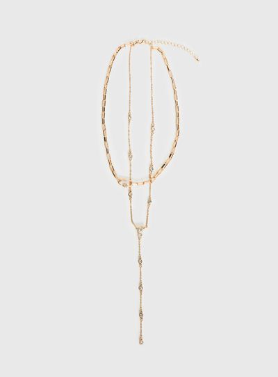 Princess Polly Lower Impact Jasenia Layered Y Necklace Gold
