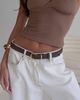 Princess Polly Lower Impact Jaslynn Faux Suede Belt Brown - 2