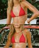 Princess Polly Lower Impact Jenner Reversible Triangle Bikini Top Red Polka - 2