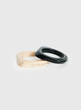 Princess Polly Lower Impact Jordann Resin Cuff Pack Black / Cream