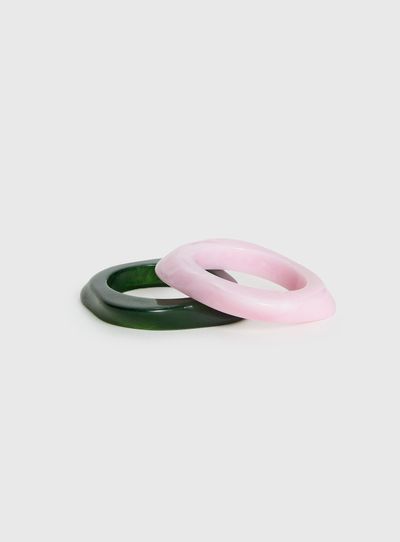 Princess Polly Lower Impact Jordann Resin Cuff Pack Pink / Green