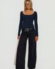 Princess Polly Lower Impact Keslie Long Sleeve Henley Top Navy - 1