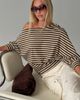 Princess Polly Lower Impact Keyes 3/4 Sleeve Off Shoulder Top Multi Stripe - 2