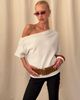 Princess Polly Lower Impact Kourta Off Shoulder Oversized Knit Top Oat - 2