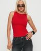 Princess Polly Lower Impact Lose Your Number High Neck Top Red - 2