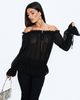 Princess Polly Lower Impact Madelina Frill Long Sleeve Top Black - 2