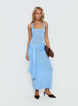 Princess Polly Lower Impact Madisa Racerback Maxi Dress Blue
