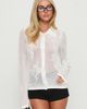 Princess Polly Lower Impact Marcita Floral Knit Longline Shirt White - 1