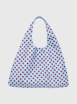 Princess Polly Lower Impact Mayda Tote Bag Red / Blue Polka