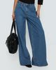 Princess Polly Lower Impact Naylor Mid Rise Wide Leg Jeans Mid Blue Wash - 1