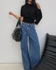 Princess Polly Lower Impact Naylor Mid Rise Wide Leg Jeans Mid Blue Wash - 2