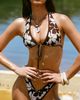 Princess Polly Lower Impact Ocean Haze Halter Bikini Top Brown Floral - 2