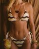 Princess Polly Lower Impact Passiona Triangle Bikini Top Yellow / Chocolate - 1