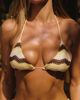 Princess Polly Lower Impact Passiona Triangle Bikini Top Yellow / Chocolate - 2
