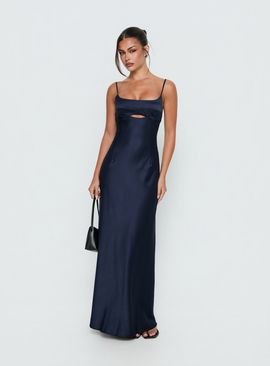 Princess Polly Lower Impact Powell Maxi Dress Navy