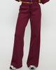 Princess Polly Lower Impact Princess Polly Stargirl Wide Leg Sweat Pants Burgundy - 1