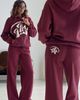 Princess Polly Lower Impact Princess Polly Stargirl Wide Leg Sweat Pants Burgundy - 2