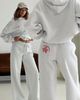 Princess Polly Lower Impact Princess Polly Stargirl Wide Leg Sweat Pants Grey Marle - 2