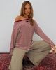 Princess Polly Lower Impact Ralyssa Off Shoulder Long Sleeve Top Red Stripe - 2