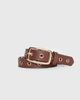 Princess Polly Lower Impact Rileigh Eyelet Faux Leather Belt Brown / Gold - 1
