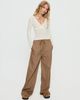 Princess Polly Lower Impact Romonda Drawstring Straight Leg Pants Khaki - 1