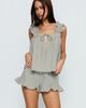 Princess Polly Lower Impact Santabelle Frill Shorts Check - 1