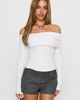 Princess Polly Lower Impact Sedonia Gathered Wrap Top White - 1