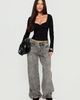 Princess Polly Lower Impact Serenitia Mid Rise Relaxed Jeans Washed Grey - 1