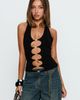 Princess Polly Lower Impact Sheelah Cut Out Sleeveless Top Black - 1