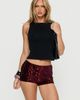 Princess Polly Lower Impact Showtime Micro Shorts Burgundy - 1